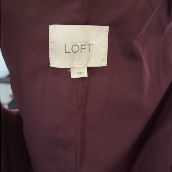 LOFT Brown and Burgundy Polka Dot Puffer Vest – Size Large - Picture 2 of 8